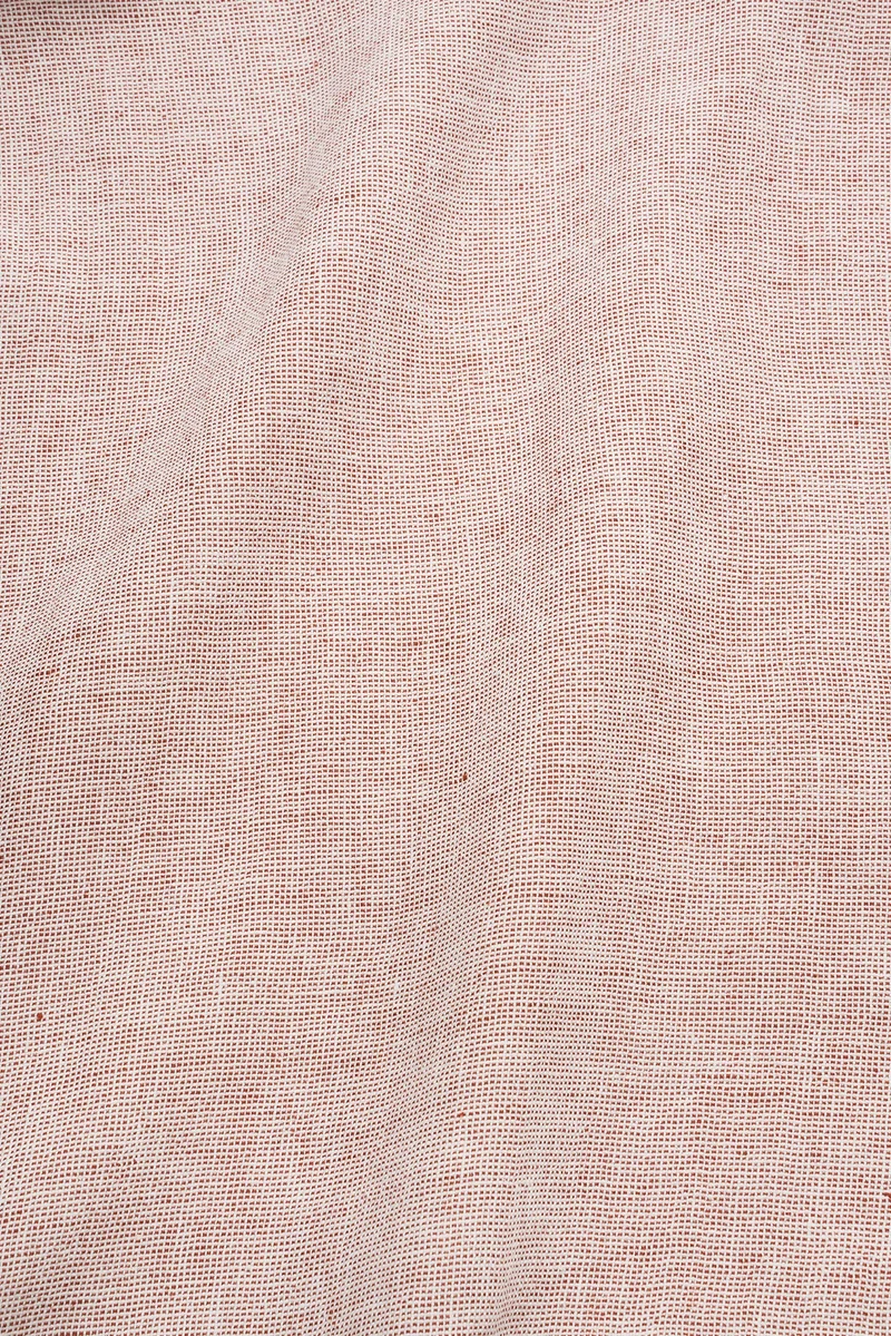 Linen Bedding Small Check in Rust Color