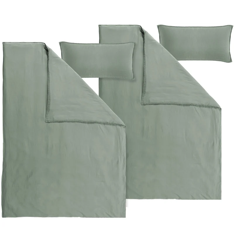 Halbleinen Bettwäsche - Rost - 155x220cm + 80x80cm + 40x80cm