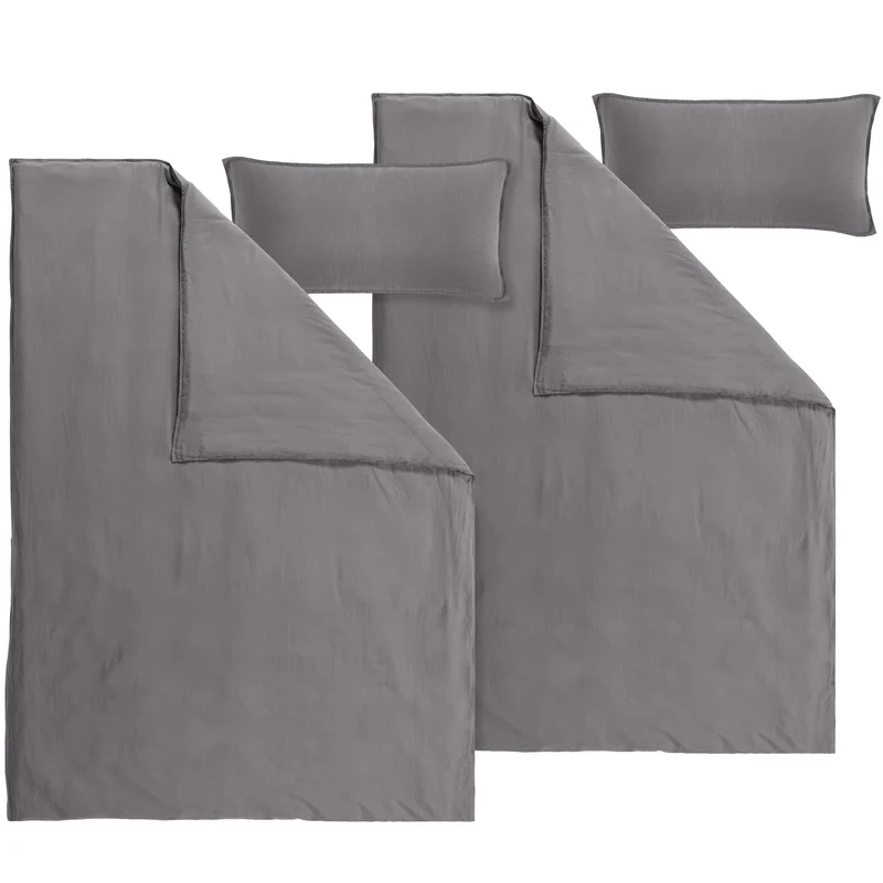 Halbleinen Bettwäsche - Rost - 155x220cm + 80x80cm + 40x80cm
