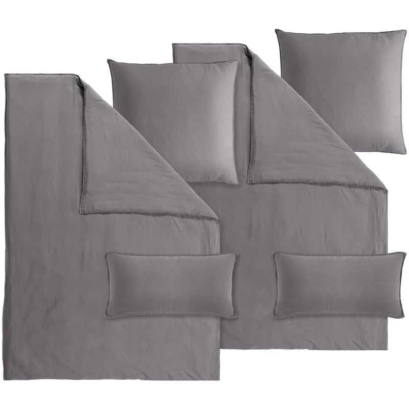 Halbleinen Bettwäsche - Rost - 155x220cm + 80x80cm + 40x80cm
