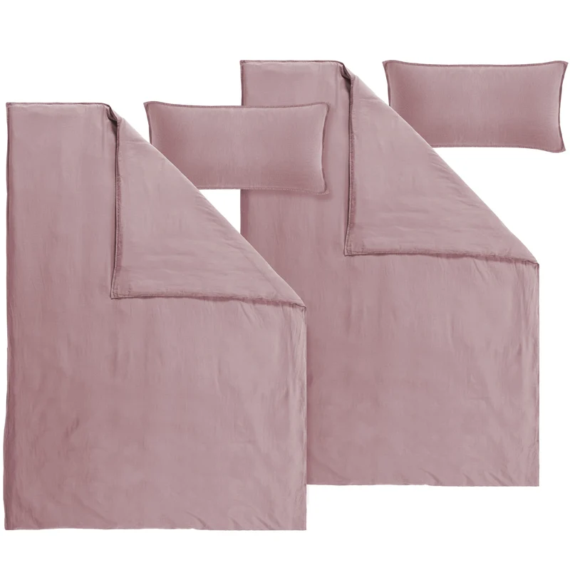Halbleinen Bettwäsche - Rost - 155x220cm + 80x80cm + 40x80cm