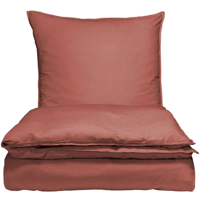 Halbleinen Bettwäsche - Rost - 155x220cm + 80x80cm + 40x80cm