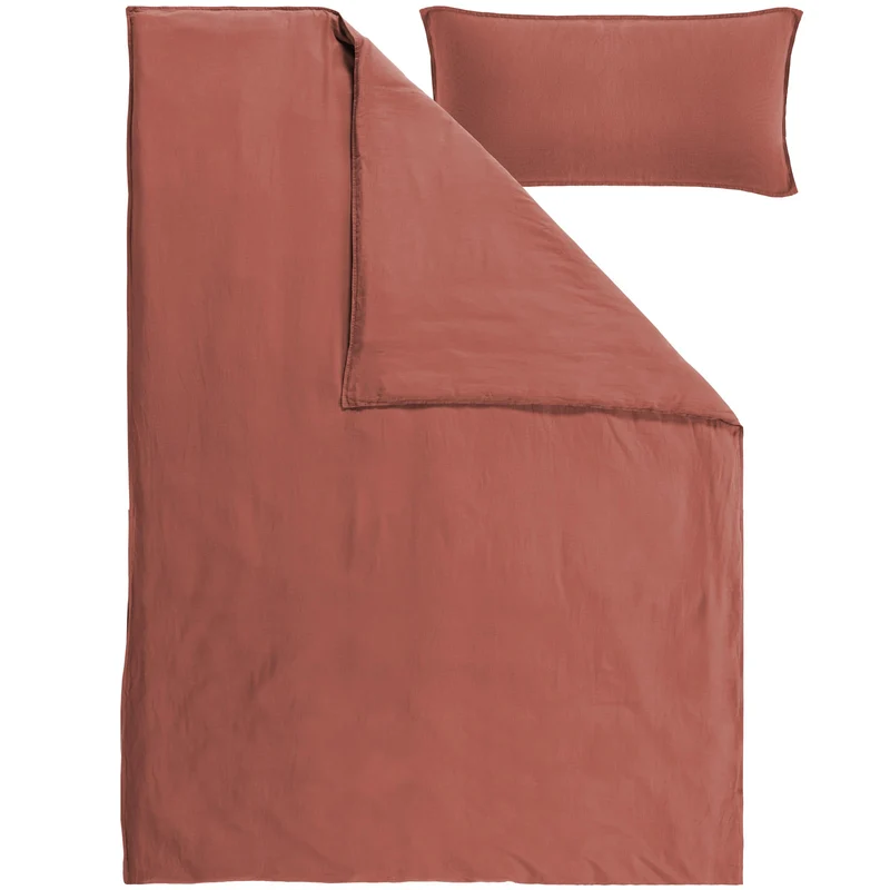 Halbleinen Bettwäsche - Rost - 155x220cm + 80x80cm + 40x80cm