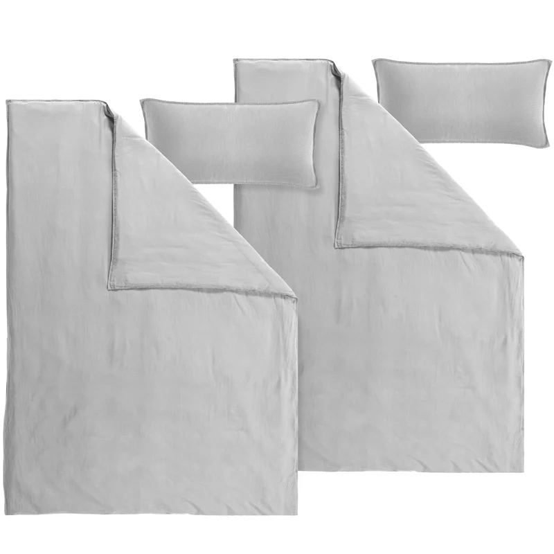 Halbleinen Bettwäsche - Rost - 155x220cm + 80x80cm + 40x80cm