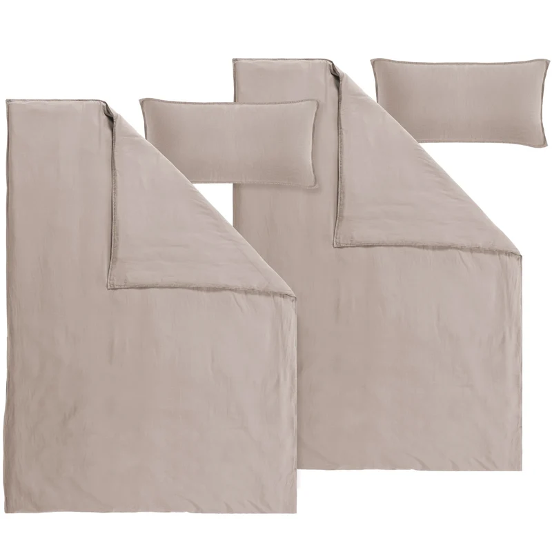 Halbleinen Bettwäsche - Rost - 155x220cm + 80x80cm + 40x80cm