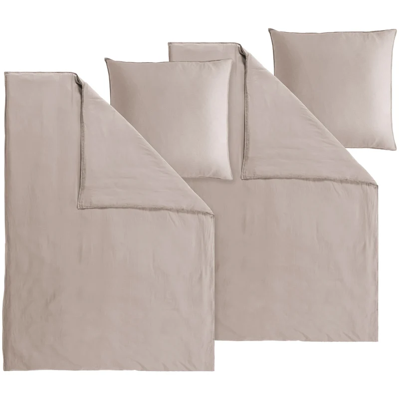 Halbleinen Bettwäsche - Rost - 155x220cm + 80x80cm + 40x80cm