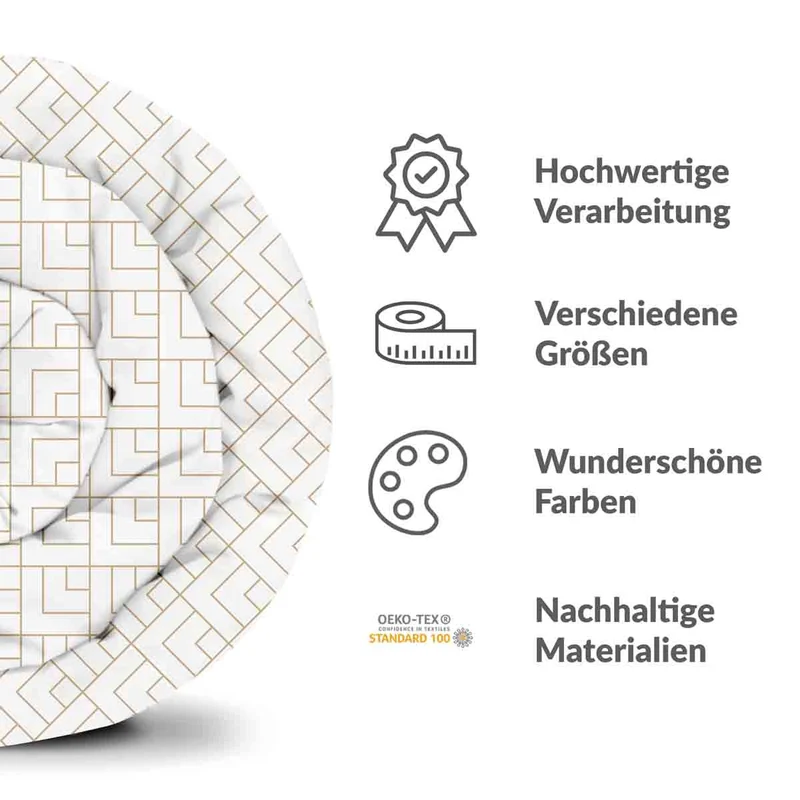 Therapiedecken Bettwäschen Set mit goldenem Streifenmuster