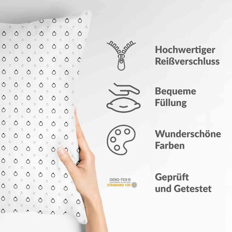 Gesundheitskissen Weiß mit Verlobungsringen