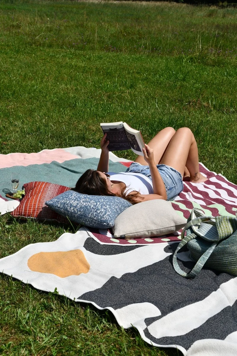 Cotton Blanket “Antibes” by Catherine Lavoie