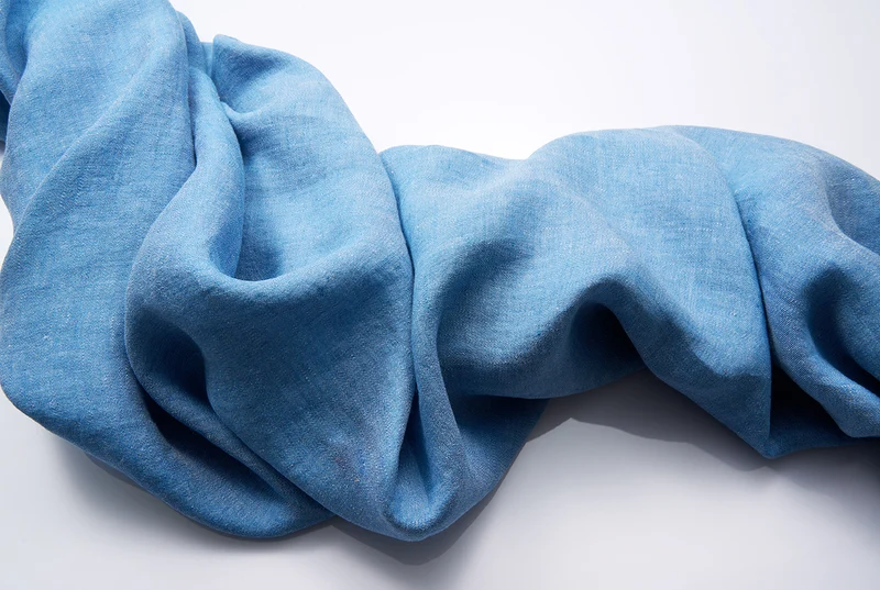 Linen Curtains Two Tone Stonewashed in Blue