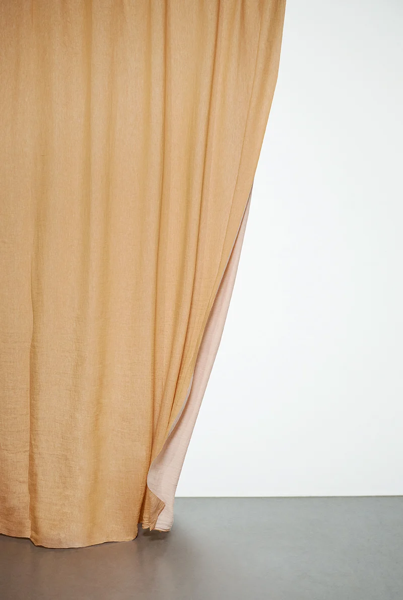 Linen Curtains Two Tone Stonewashed in Ochre