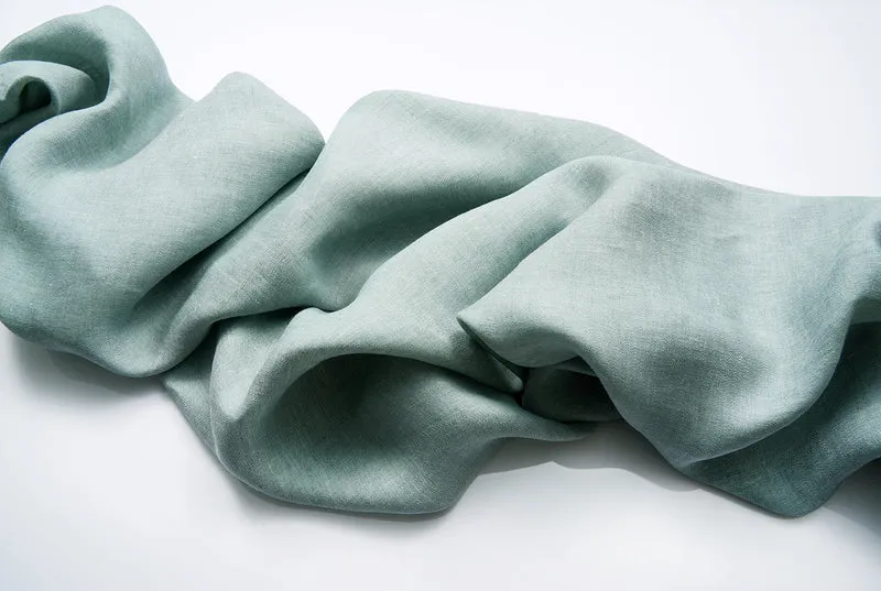 Linen Curtains Two Tone Stonewashed in Petrol Color