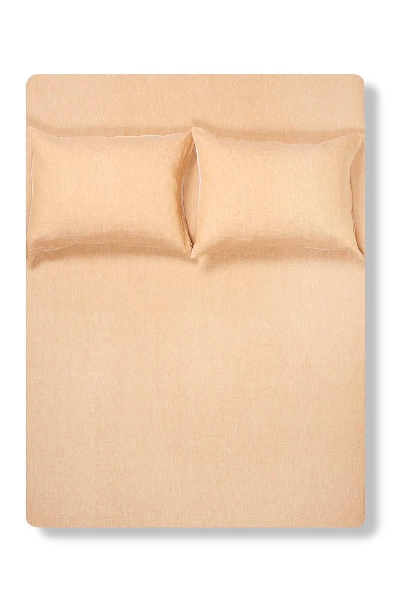Linen Bedding Two Tone Stonewashed in Ochre