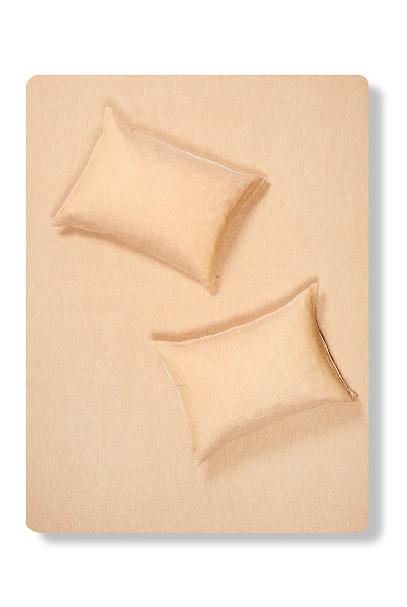 Linen Bedding Two Tone Stonewashed in Ochre