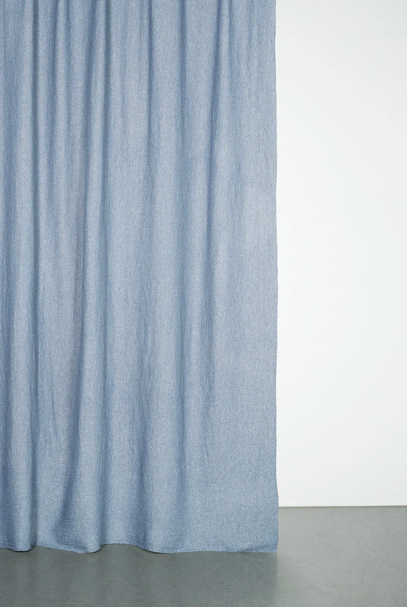 Recycled Wool Curtains Mid-Weight in Light Denim Colour