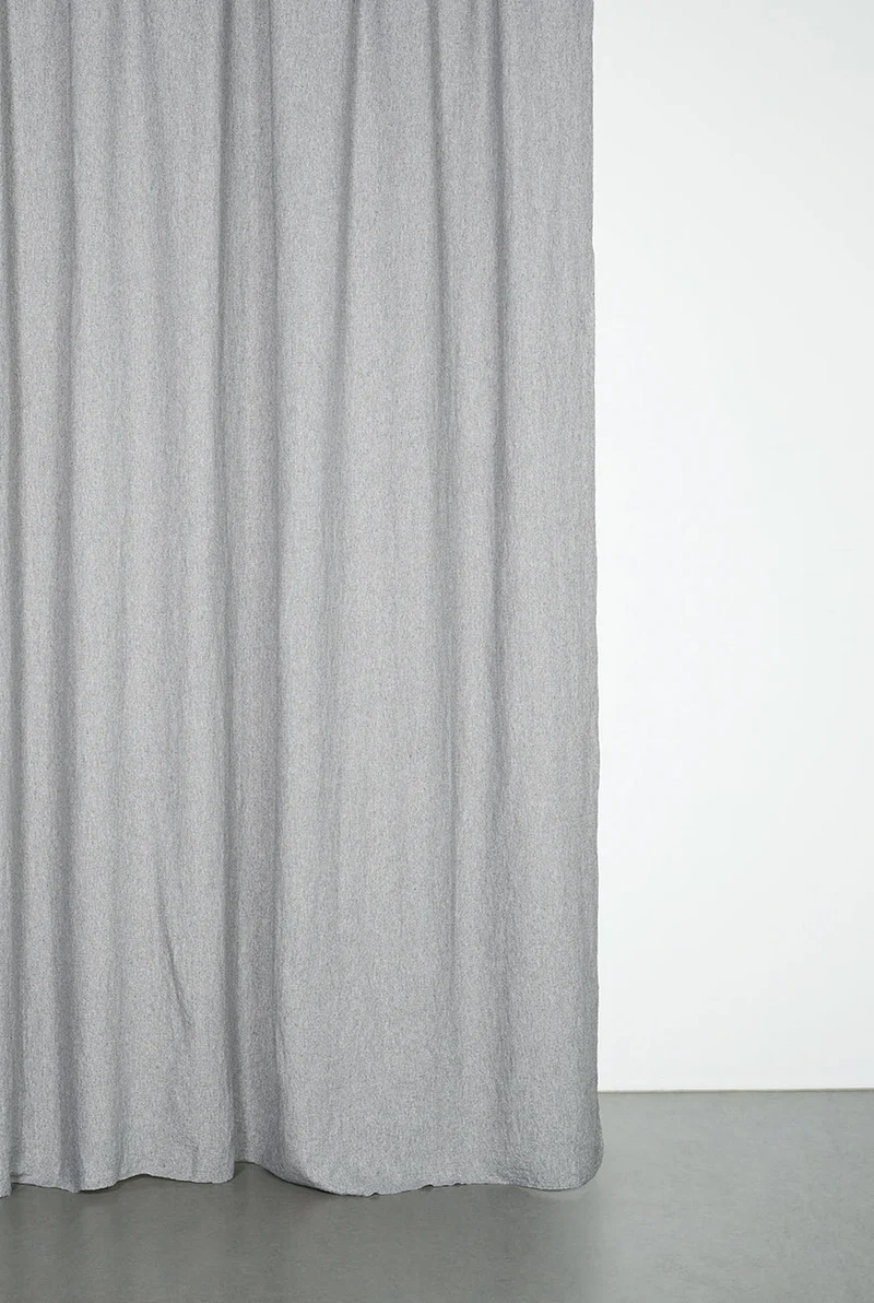 Recycled Wool Curtains Mid-Weight in Grey Colour
