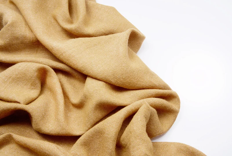 Recycled Wool Curtains Mid-Weight in Camel Colour