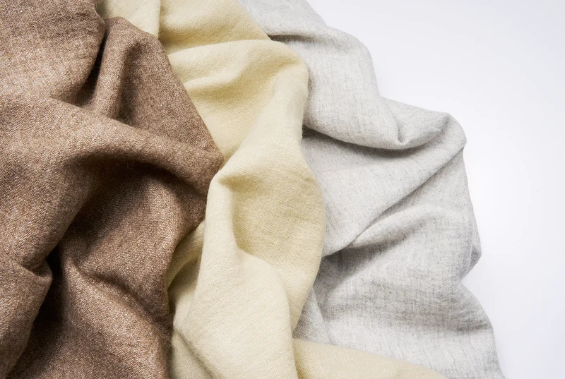 Recycled Wool Curtains Mid-Weight in Camel Colour