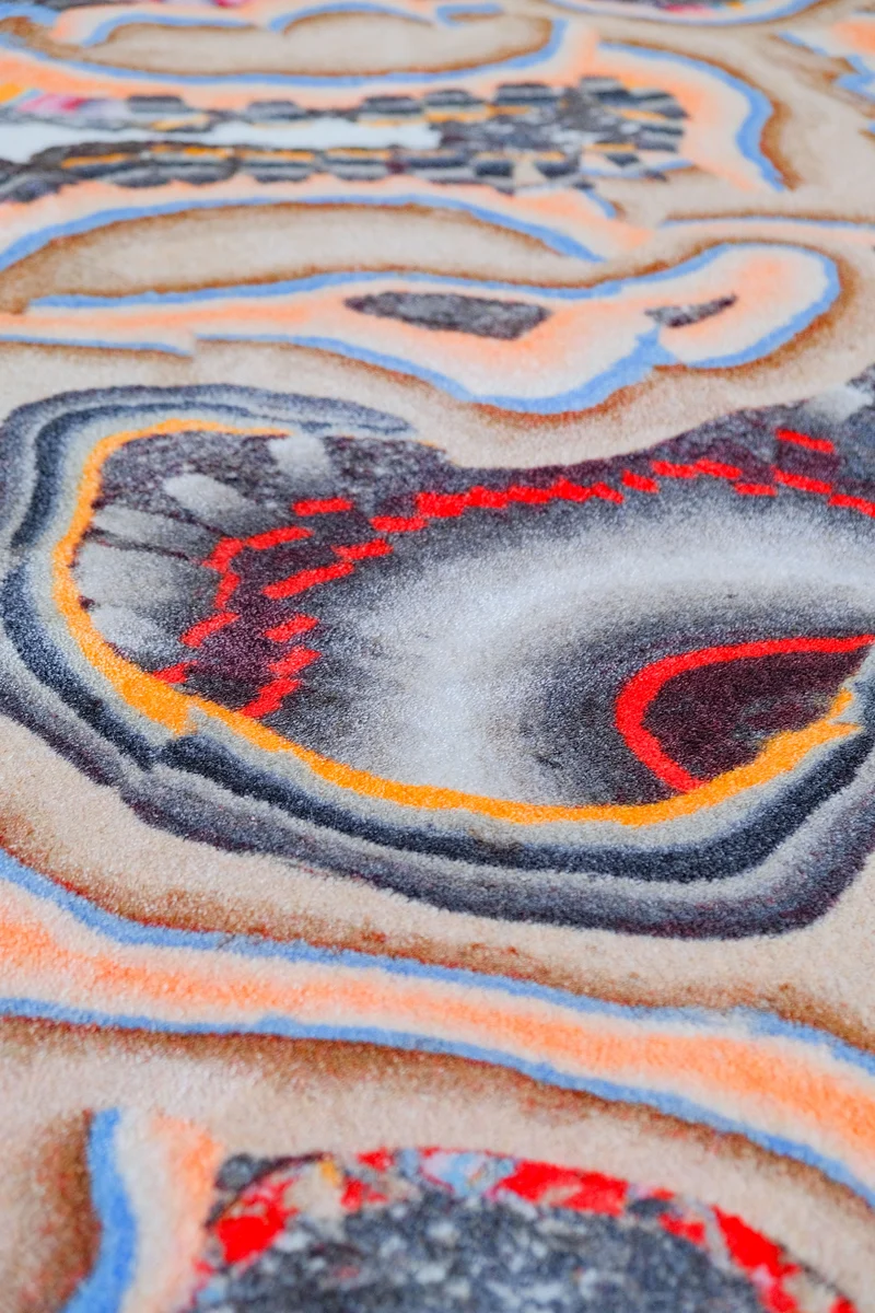 "BAUBAU Fossil psychic " Recycled Artist Rug by Kerstin Brätsch - Col Fossil