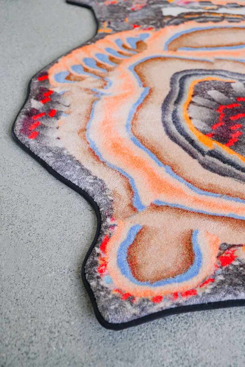 "BAUBAU Fossil psychic " Recycled Artist Rug by Kerstin Brätsch - Col Fossil