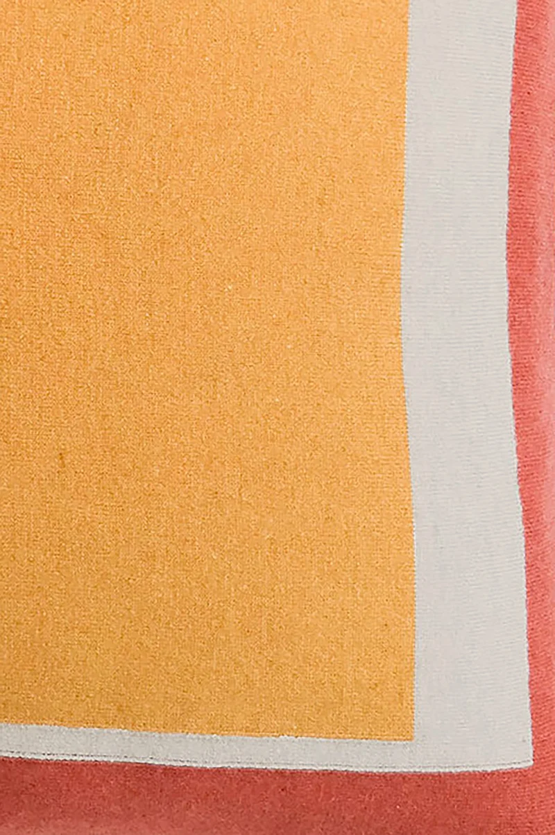 Cushion Cashmere and Merino Wool - Orange Squares