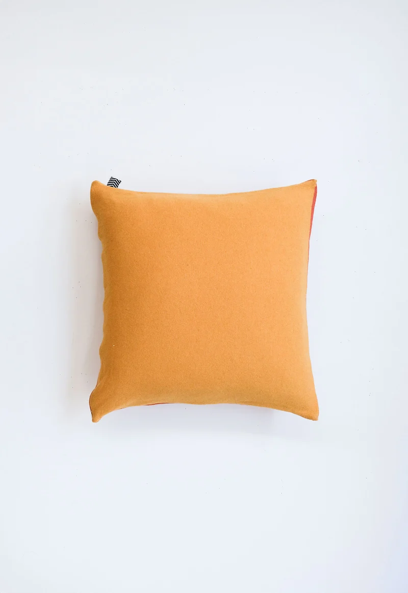 Cushion Cashmere and Merino Wool - Orange Squares
