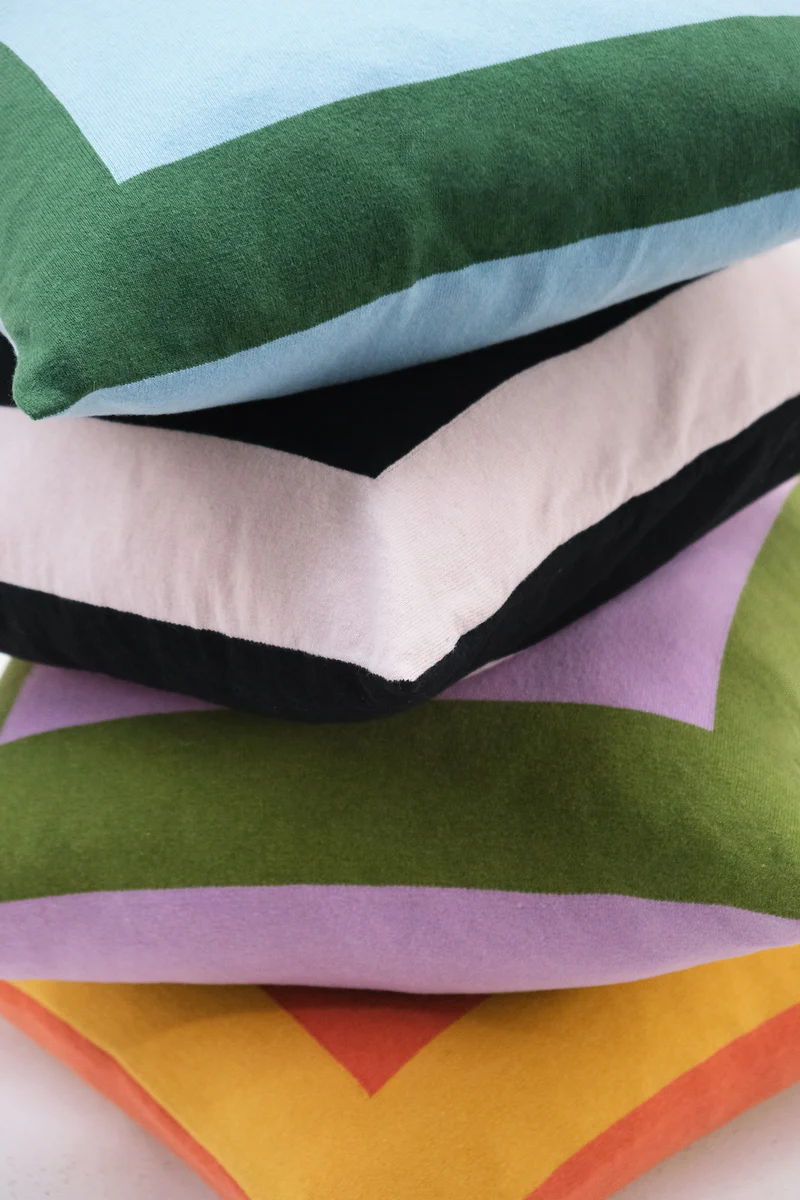 Cushion Cashmere and Merino Wool - Geometric Yellow / Orange