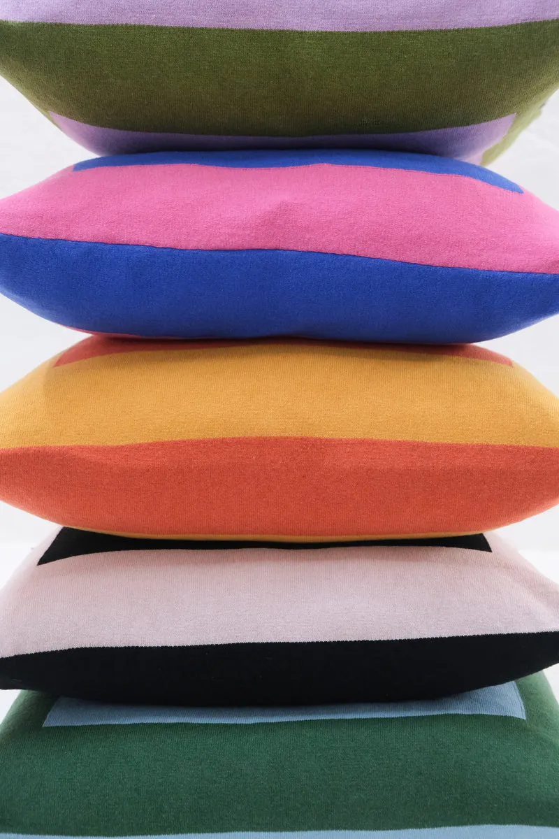 Cushion Cashmere and Merino Wool - Geometric Yellow / Orange