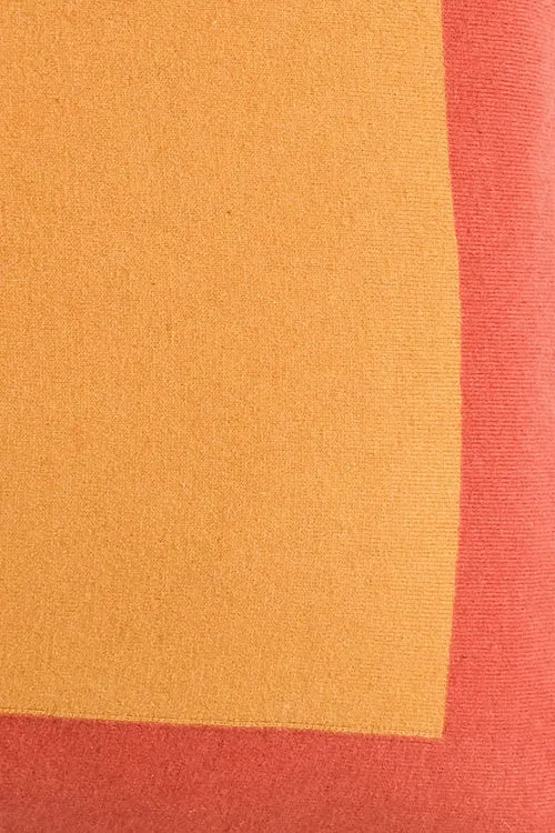 Cushion Cashmere and Merino Wool - Geometric Yellow / Orange