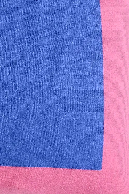 Cushion Cashmere and Merino Wool - Geometric Blue / Pink