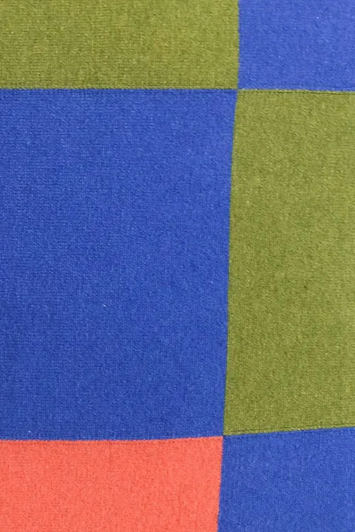 Cushion Cashmere and Merino Wool - Blue Check
