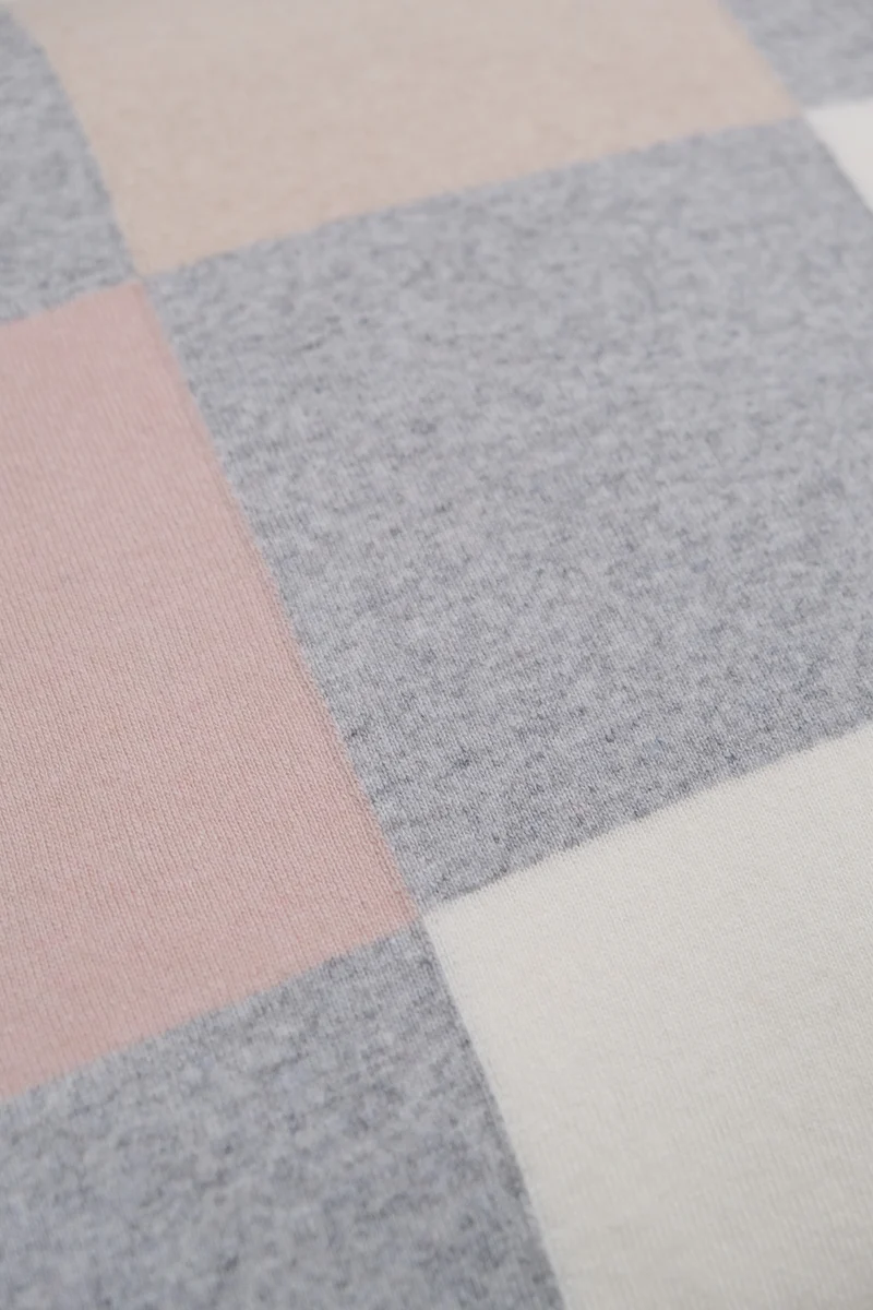 Cushion Cashmere and Merino Wool - Grey Check