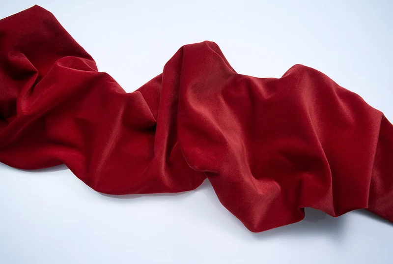 Velvet Curtain in Cherry Red Color - Extra Wide