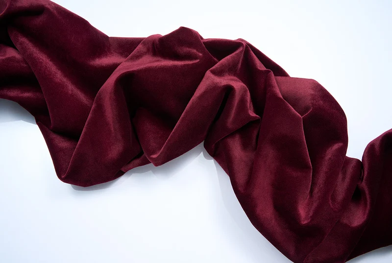 Velvet Curtain in Plum Red Color - Extra Wide