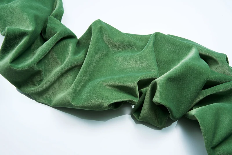 Velvet Curtain in Green Tea Color - Extra Wide