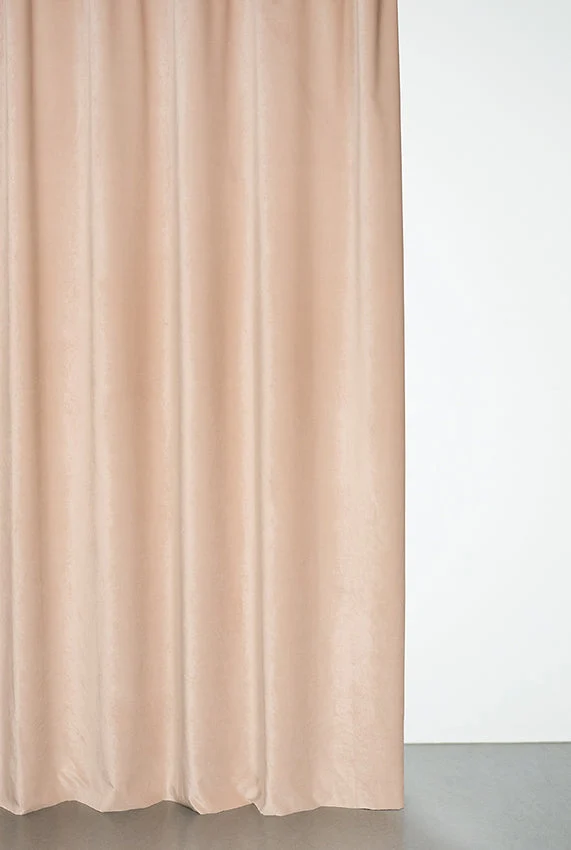 Velvet Curtain in Blush Color - Extra Wide