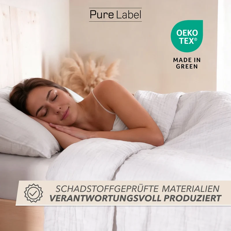 Musselin Bettwäsche Sets - Weiß - 2x135x200 + 2x80x80 + 2x40x80 cm