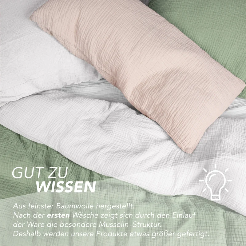 Musselin Bettwäsche Doppelbett - Hellbraun - 200x220 + 2x80x80 cm