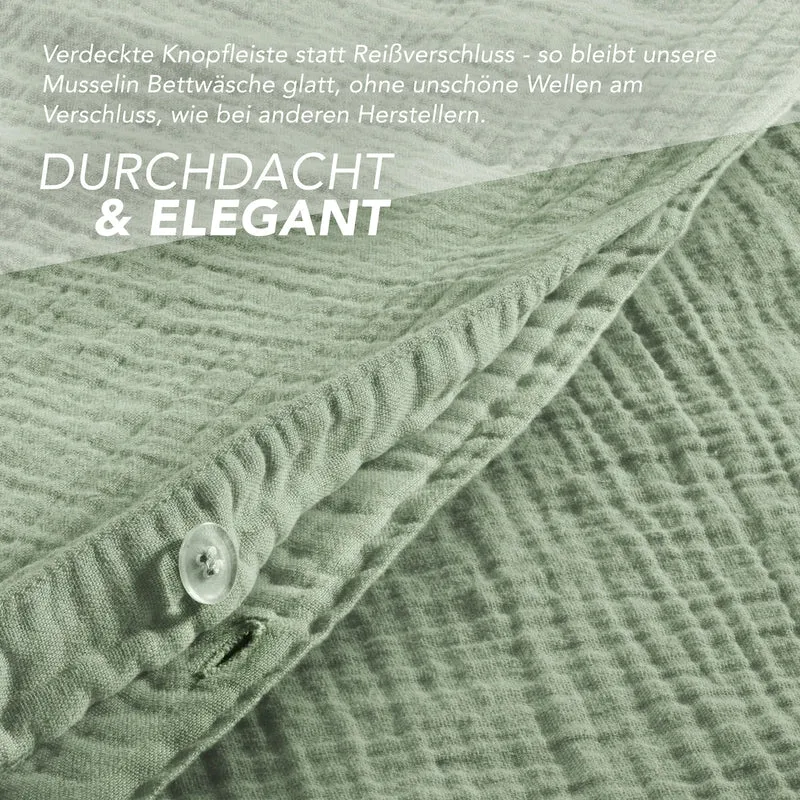 Musselin Bettwäsche Doppelbett - Hellbraun - 200x220 + 2x80x80 cm