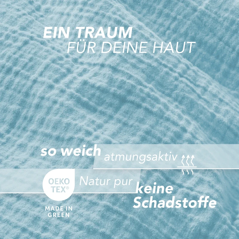 Musselin Bettwäsche Doppelbett - Hellbraun - 200x220 + 2x80x80 cm