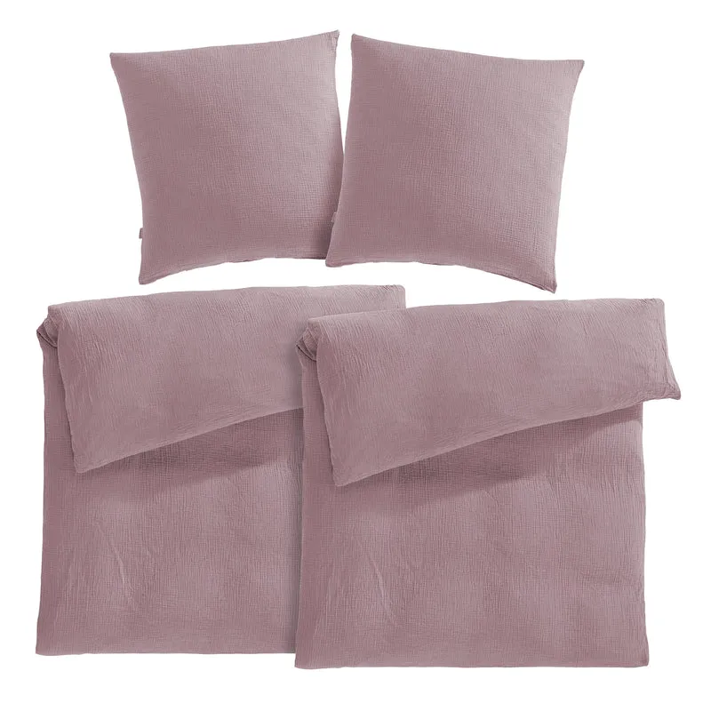 Musselin Bettwäsche Sets - Weiß - 2x135x200 + 2x80x80 cm