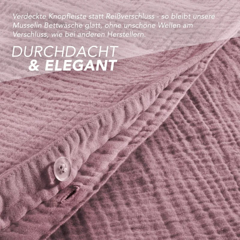 Musselin Bettwäsche Doppelbett - Hellbraun - 200x220 + 2x80x80 cm