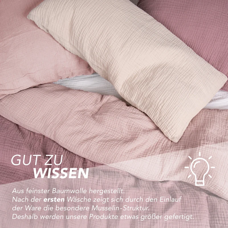 Musselin Bettwäsche Doppelbett - Hellbraun - 200x220 + 2x80x80 cm