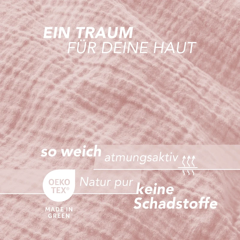 Musselin Bettwäsche Doppelbett - Hellbraun - 200x220 + 2x80x80 cm