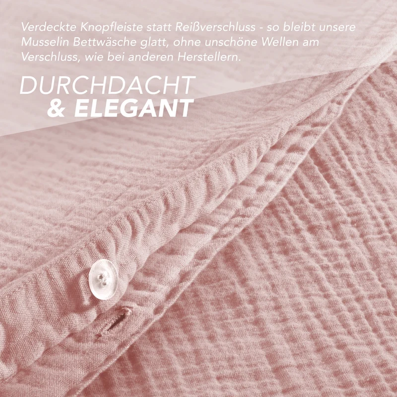 Musselin Bettwäsche Doppelbett - Hellbraun - 200x220 + 2x80x80 cm