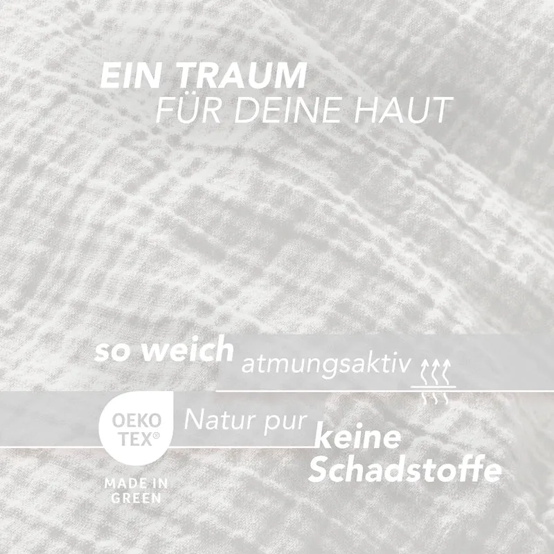 Musselin Bettwäsche Doppelbett - Hellbraun - 200x220 + 2x80x80 cm