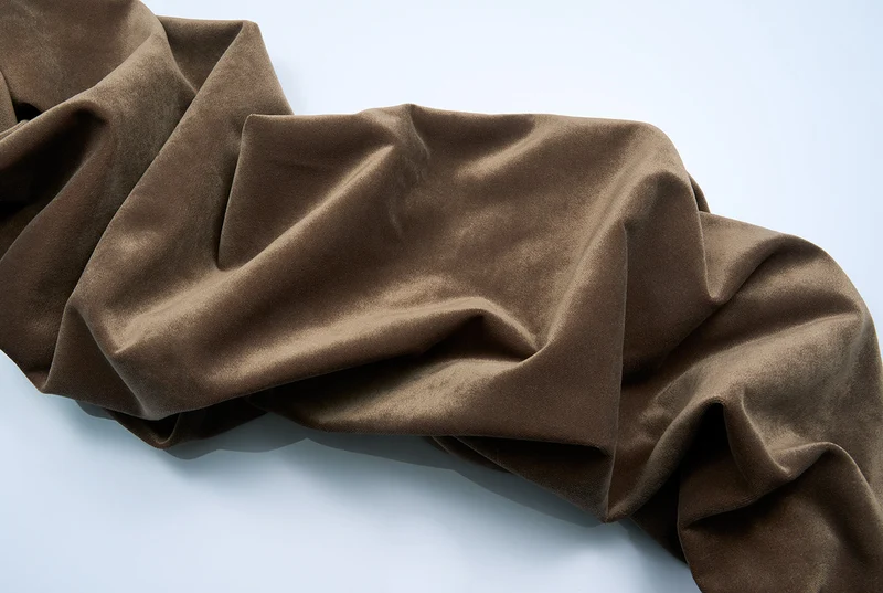 Velvet Curtain in Mokka Color - Extra Wide