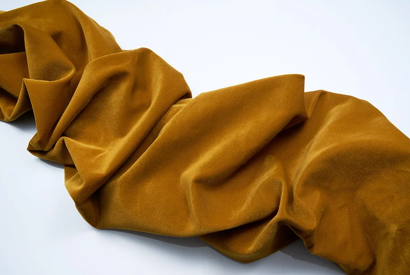 Velvet Curtain in Honey Color - Extra Wide