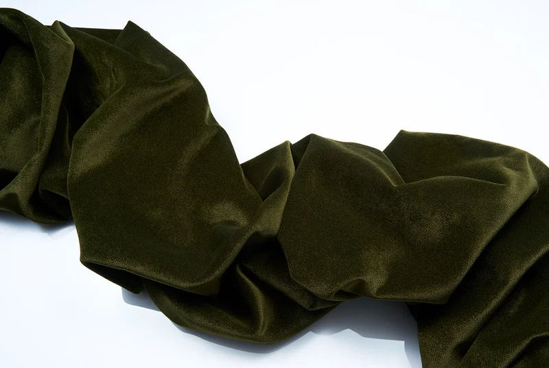 Velvet Curtain in Pine Green Color - Extra Wide