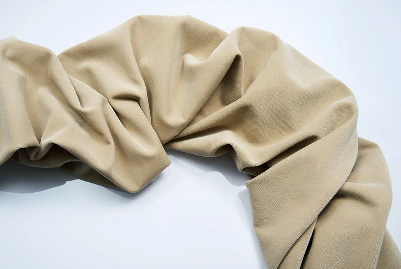 Velvet Curtain in Light Brown Color 01 - Extra Wide